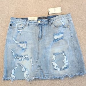 NEW light denim Judy Blue skirt Size XL